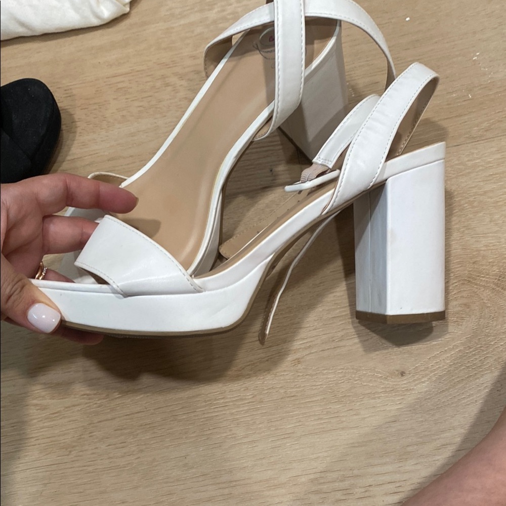 Women’s Elegant White Block Heel
